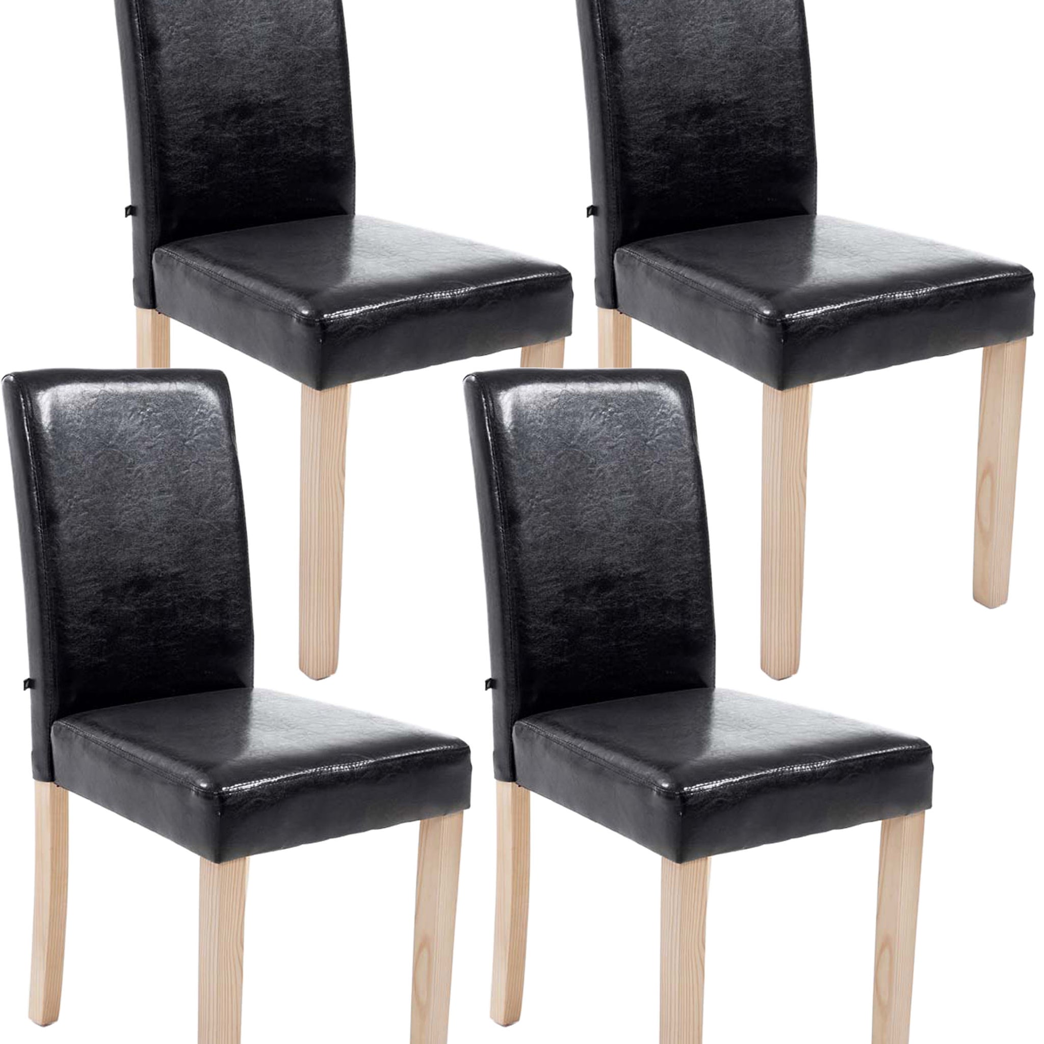 Set van 4 Eetkamerstoelen - Keukenstoelen - Comfortabele Zithouding, Hout Frame Kleur zwart