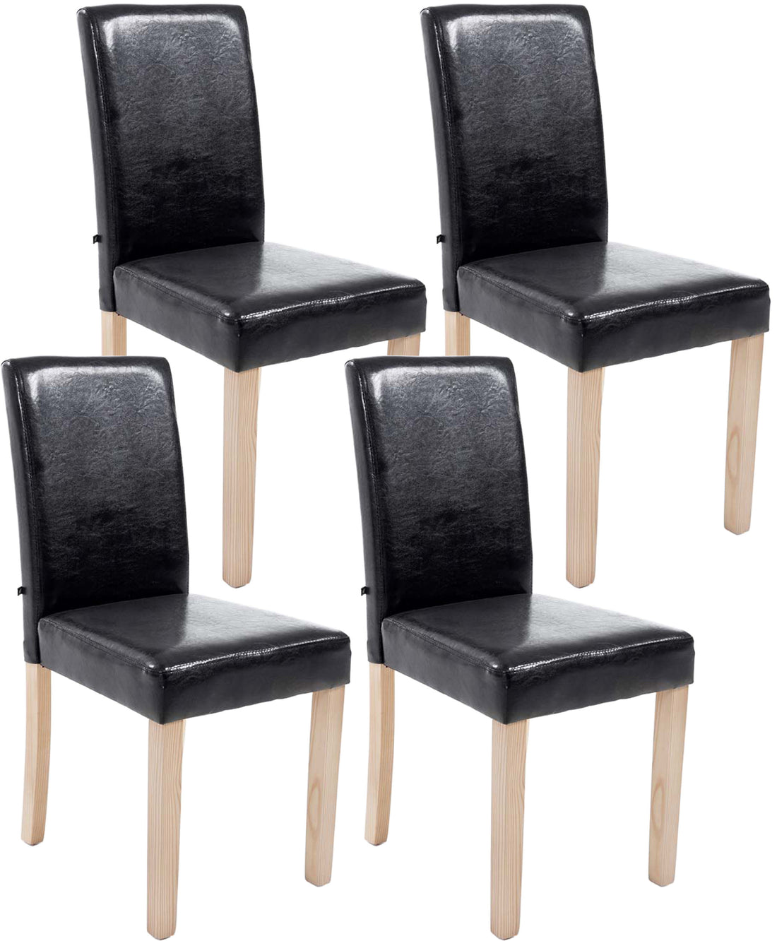 Set van 4 Eetkamerstoelen - Keukenstoelen - Comfortabele Zithouding, Hout Frame Kleur zwart