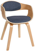 Moderne Bezoekersstoel - Gaststoel - Comfortabel en Onderhoudsvriendelijk Ontwerp Kleur natuur/blau