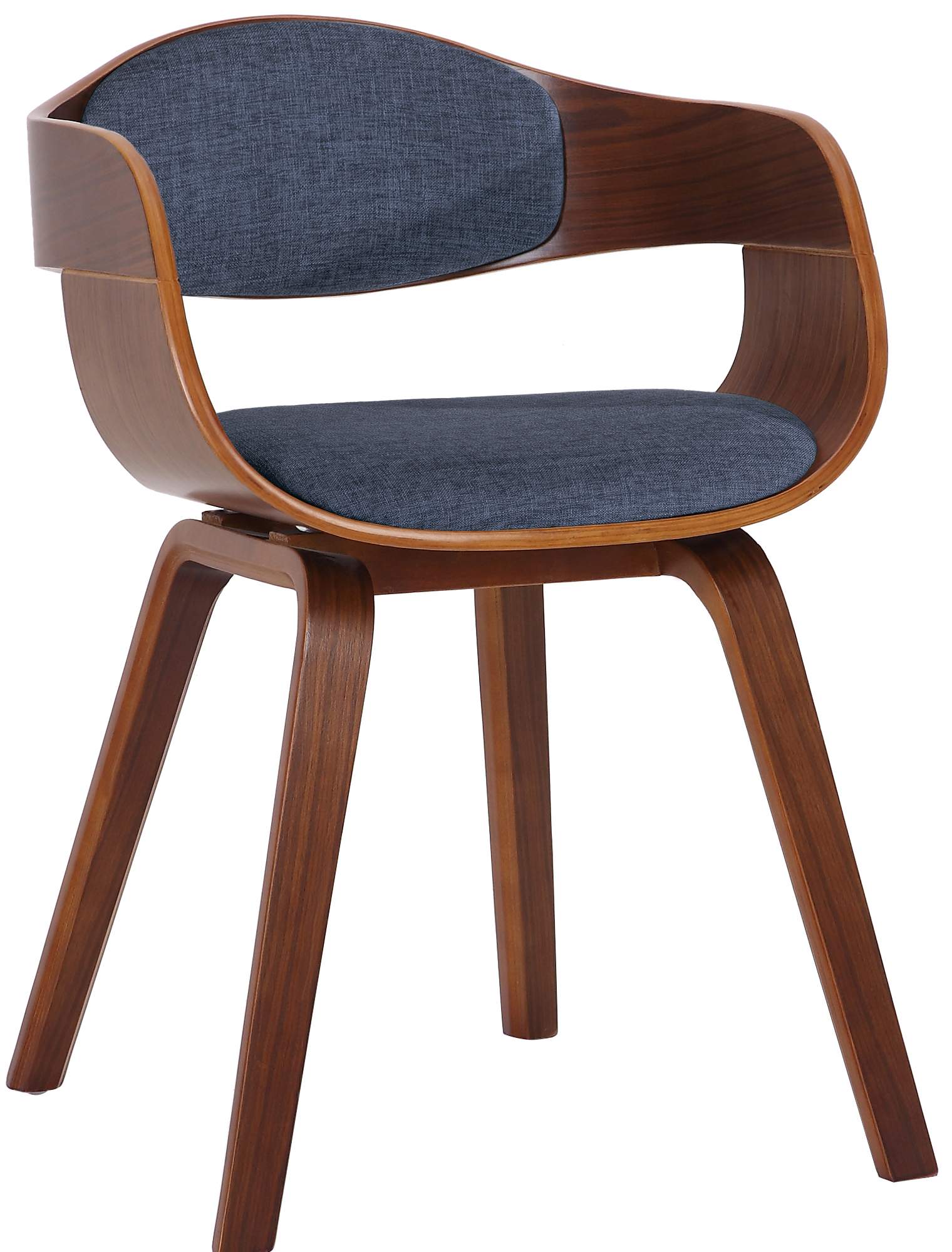 Moderne Bezoekersstoel - Gaststoel - Comfortabel en Onderhoudsvriendelijk Ontwerp Kleur walnoot/blau