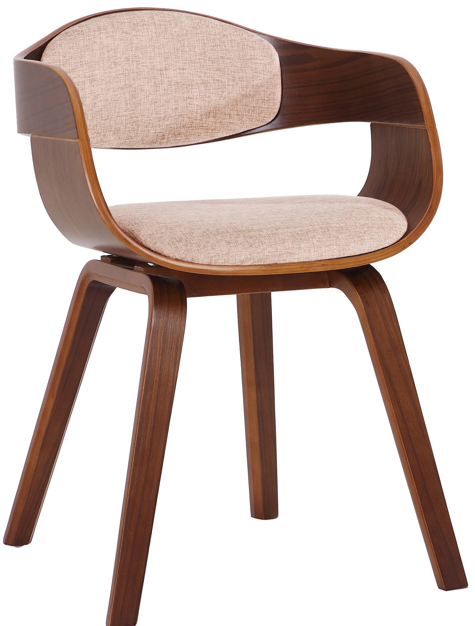 Moderne Bezoekersstoel - Gaststoel - Comfortabel en Onderhoudsvriendelijk Ontwerp Kleur walnoot/creme