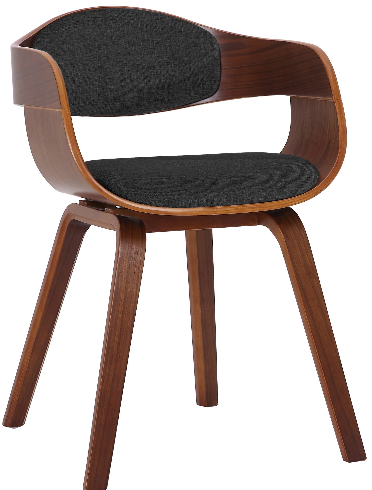 Moderne Bezoekersstoel - Gaststoel - Comfortabel en Onderhoudsvriendelijk Ontwerp Kleur walnoot/donkergrijs
