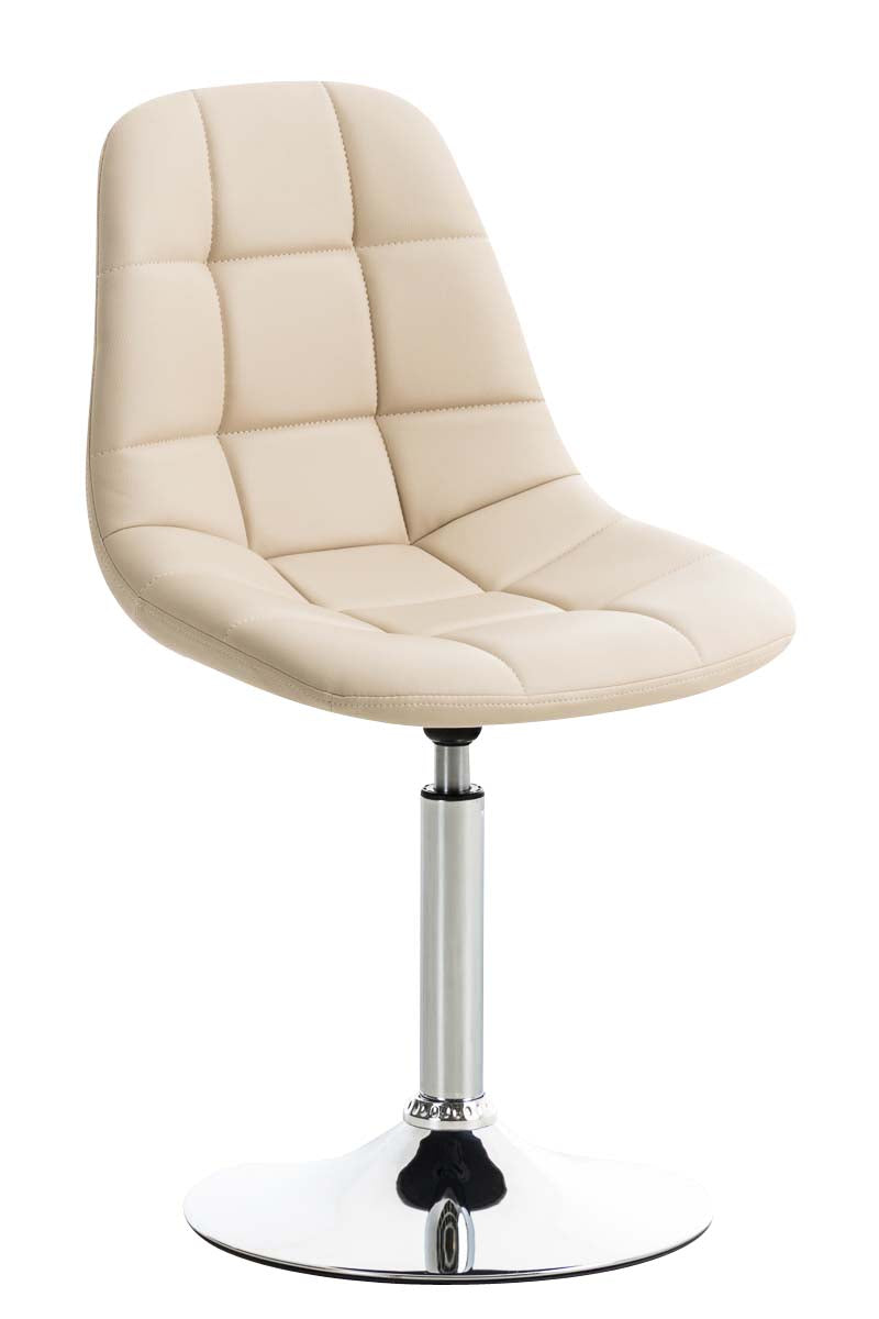 Draaibare Eetkamerstoel - Kunstlederen Stoel - 360° Rotation, Comfortabele Zitting Kleur crème