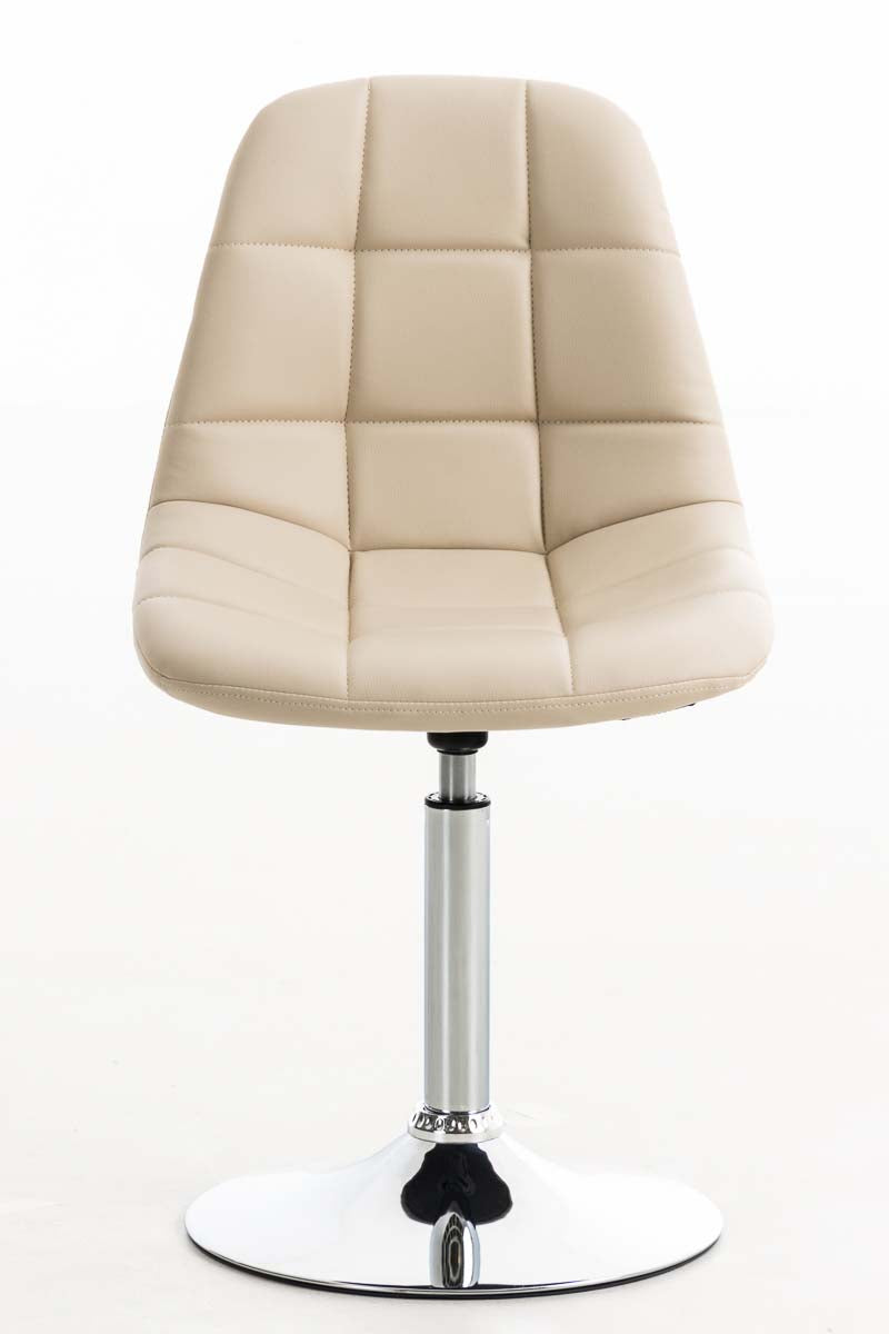 Draaibare Eetkamerstoel - Kunstlederen Stoel - 360° Rotation, Comfortabele Zitting Kleur crème