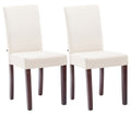 2-delige set Eetkamerstoelen - Keukenstoelen - Comfortabele Vulling Kleur crème Onderstel Kleur cappuccino