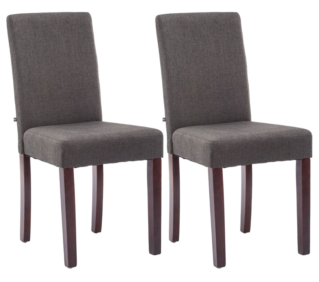 2-delige set Eetkamerstoelen - Keukenstoelen - Comfortabele Vulling Kleur crème Onderstel Kleur cappuccino