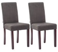 2-delige set Eetkamerstoelen - Keukenstoelen - Comfortabele Vulling Kleur donkergrijs Onderstel Kleur cappuccino