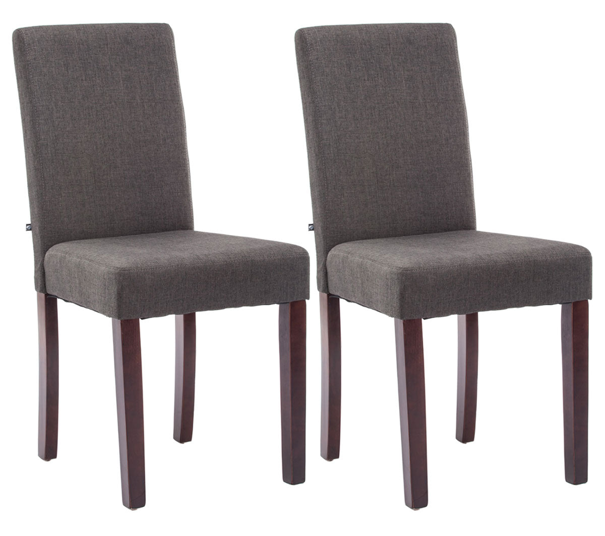 2-delige set Eetkamerstoelen - Keukenstoelen - Comfortabele Vulling Kleur donkergrijs Onderstel Kleur cappuccino