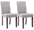 2-delige set Eetkamerstoelen - Keukenstoelen - Comfortabele Vulling Kleur lichtgrijs Onderstel Kleur cappuccino