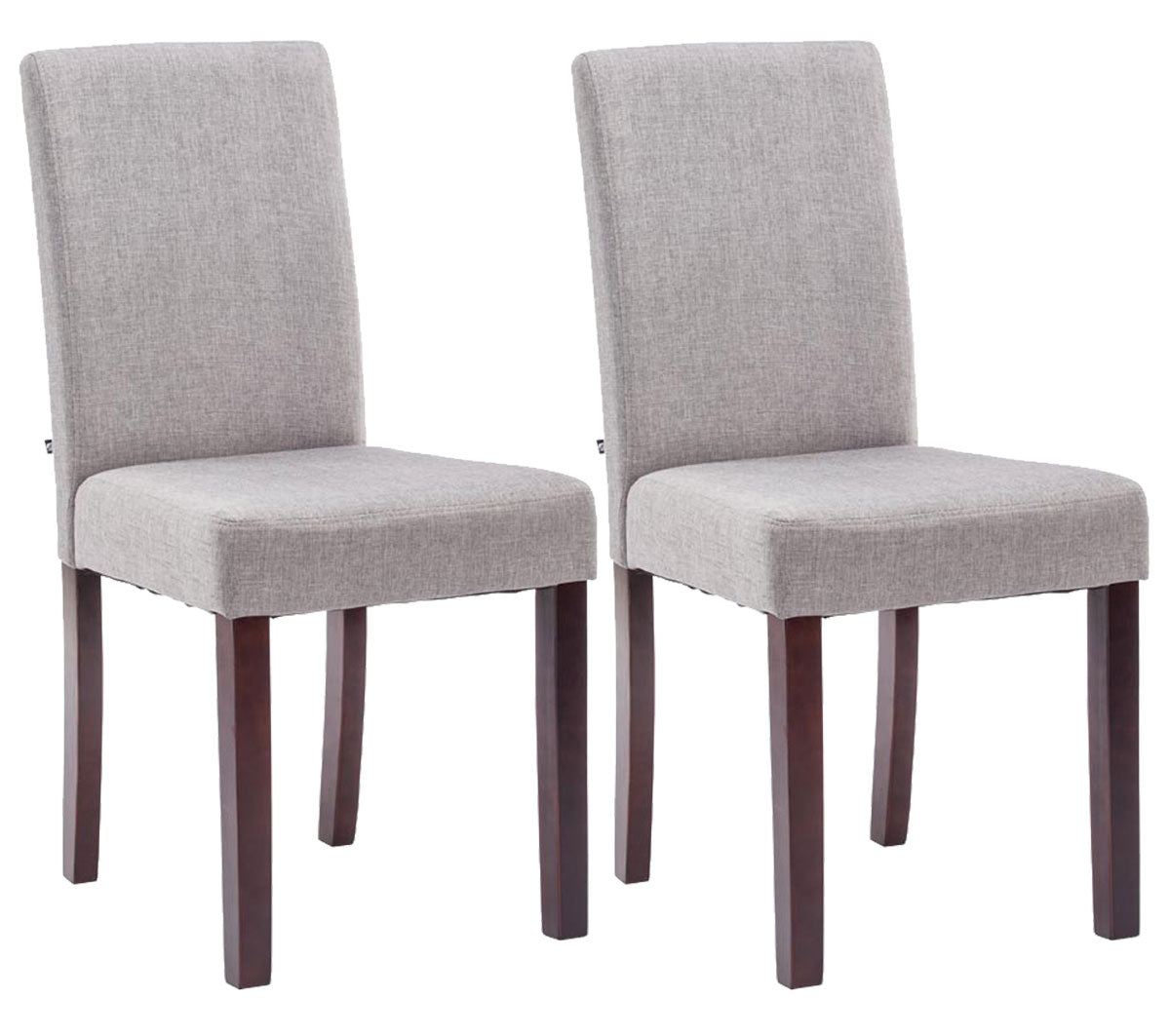 2-delige set Eetkamerstoelen - Keukenstoelen - Comfortabele Vulling Kleur lichtgrijs Onderstel Kleur cappuccino