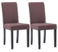 2-delige set Eetkamerstoelen - Keukenstoelen - Comfortabele Vulling Kleur bruin Onderstel Kleur zwart
