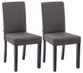 2-delige set Eetkamerstoelen - Keukenstoelen - Comfortabele Vulling Kleur donkergrijs Onderstel Kleur zwart
