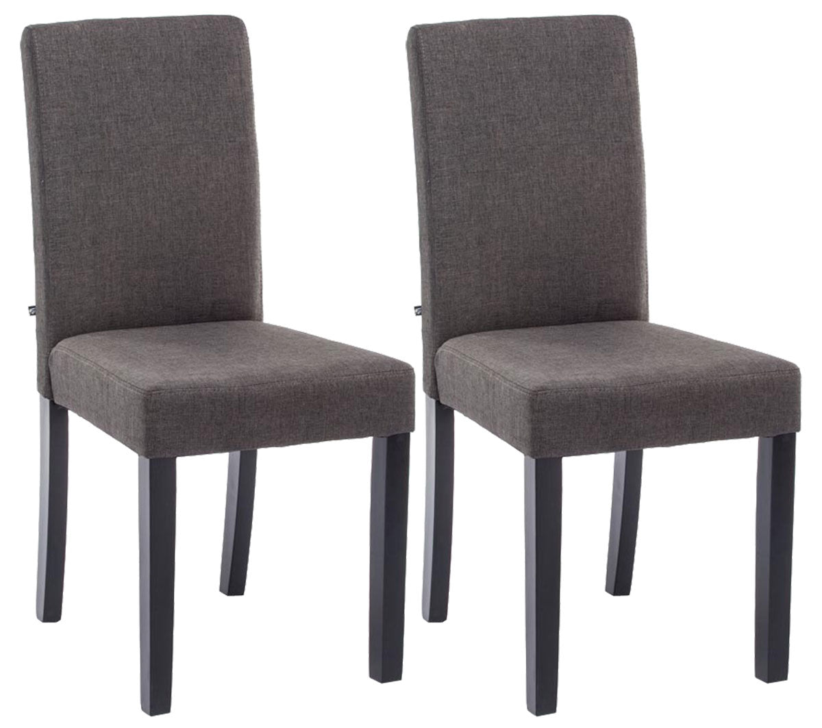 2-delige set Eetkamerstoelen - Keukenstoelen - Comfortabele Vulling Kleur donkergrijs Onderstel Kleur zwart