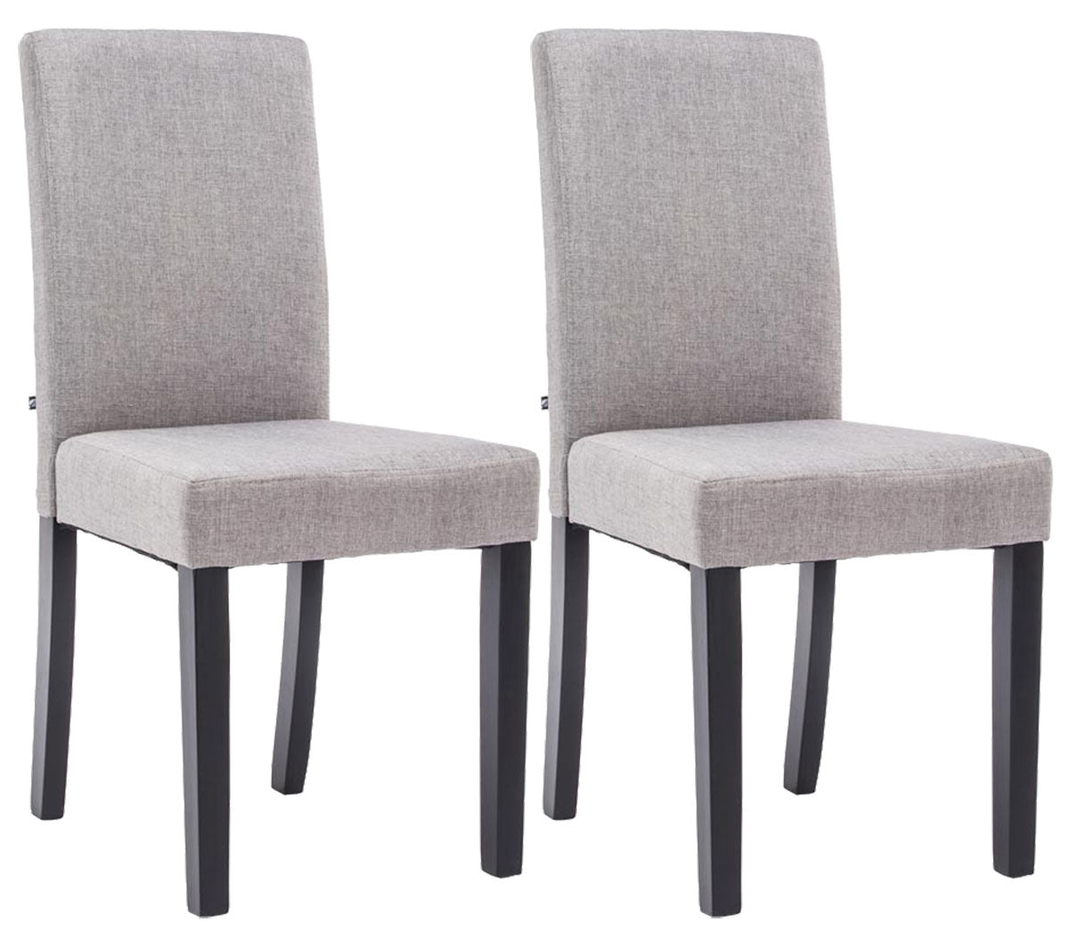 2-delige set Eetkamerstoelen - Keukenstoelen - Comfortabele Vulling Kleur lichtgrijs Onderstel Kleur zwart