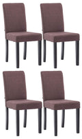 4-delige Set Eetkamerstoelen - Comfortabele Stoelen - Onderhoudsvriendelijke Stof Kleur bruin Onderstel Kleur zwart