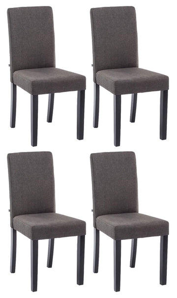 4 Modern Eetkamerstoelen - Dining Chairs - Comfort & Stijl - Onderhoudsvriendelijk en Stevig Kleur donkergrijs