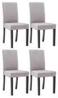 4-delige Set Eetkamerstoelen - Comfortabele Stoelen - Onderhoudsvriendelijke Stof Kleur lichtgrijs Onderstel Kleur zwart