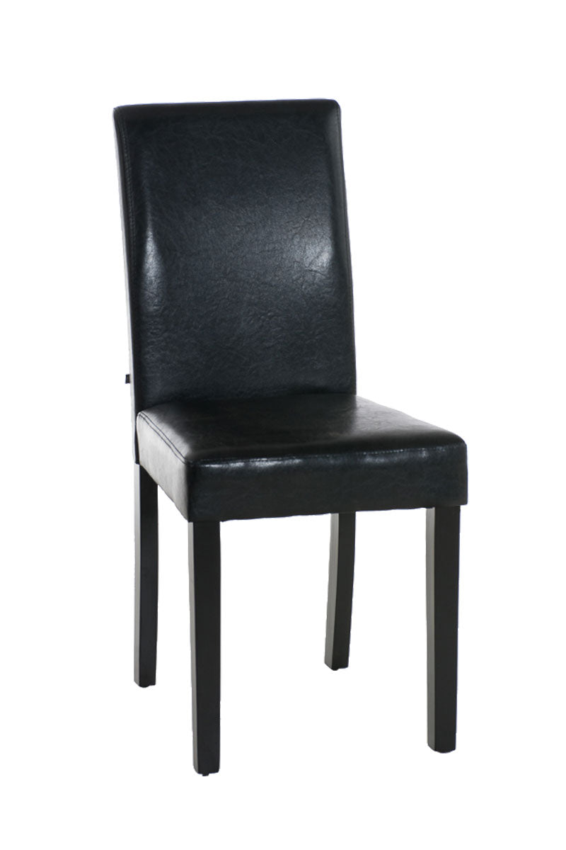 Eetkamerstoel Kunstleer - Dining Chair - Comfortabele Hoge Rugleuning, Onderhoudsvriendelijk Design Kleur zwart Onderstel Kleur zwart