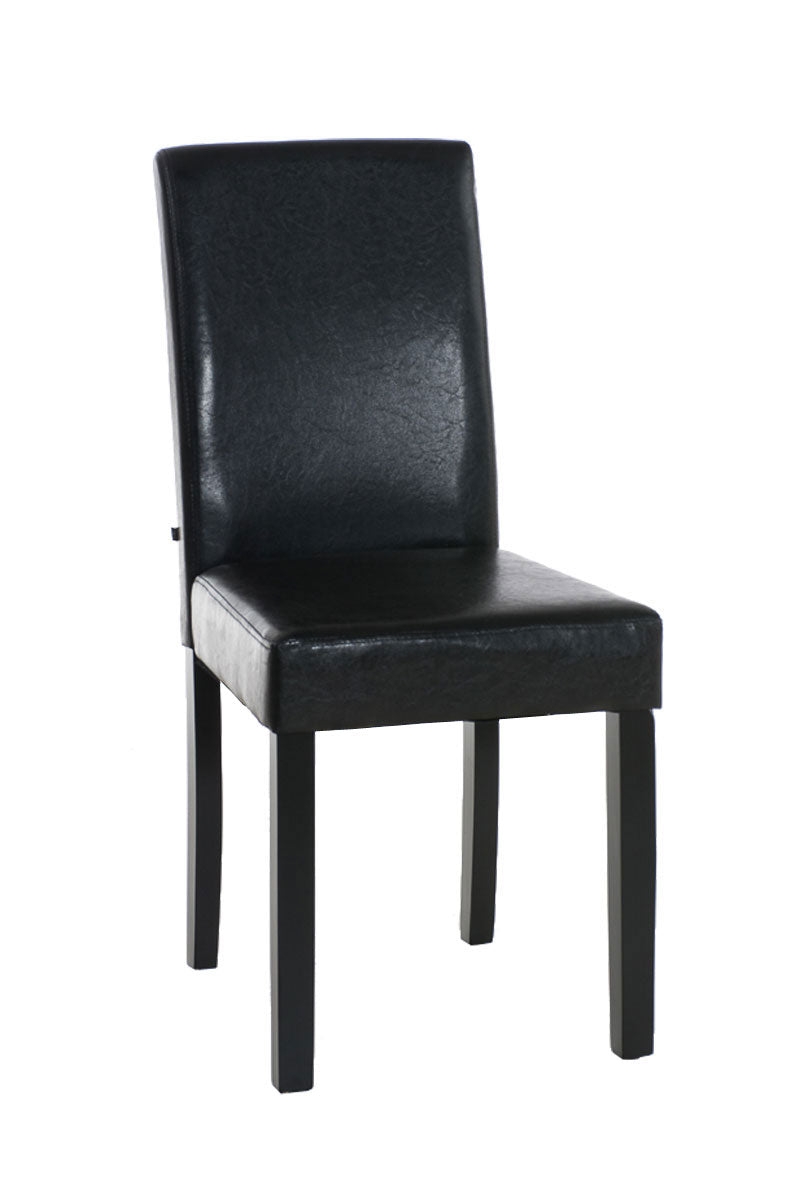 Eetkamerstoel Kunstleer - Dining Chair - Comfortabele Hoge Rugleuning, Onderhoudsvriendelijk Design Kleur zwart Onderstel Kleur zwart