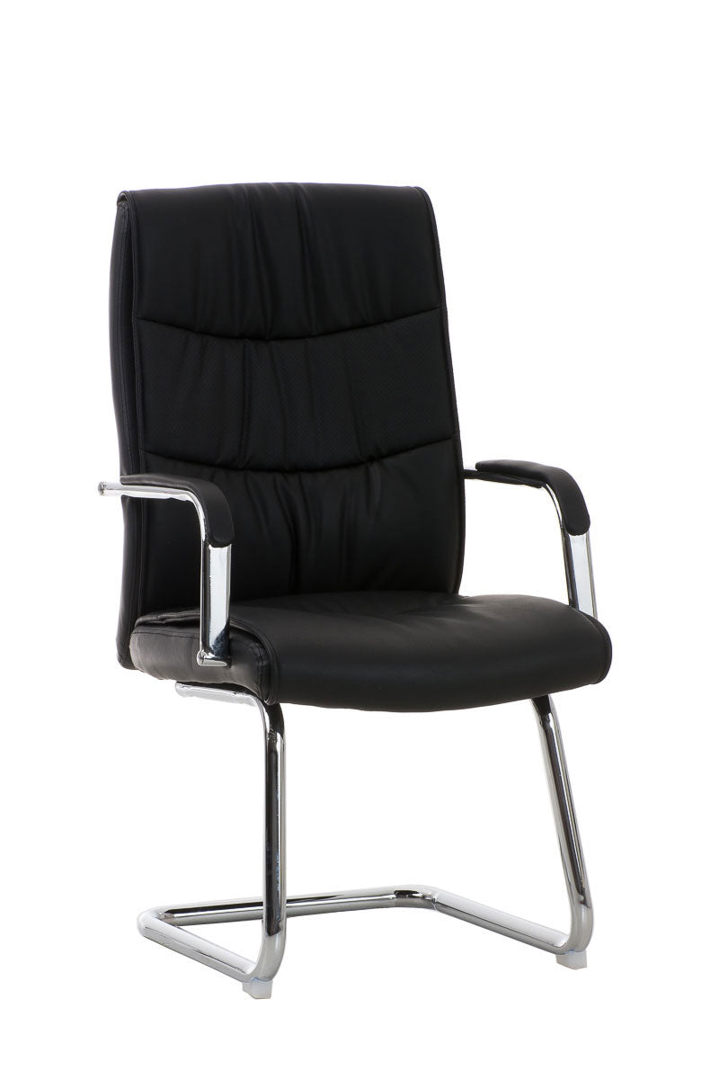 Comfortabele Bezoekersstoel - Gaststoel - Ergonomisch Design, Modern en Luxe Uitstraling Kleur zwart