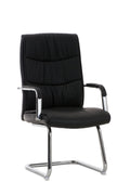 Comfortabele Bezoekersstoel - Gaststoel - Ergonomisch Design, Modern en Luxe Uitstraling Kleur zwart