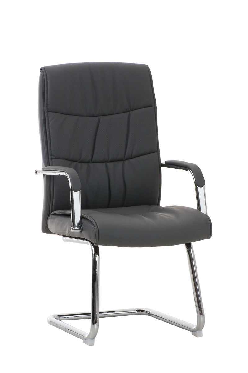Comfortabele Bezoekersstoel - Gaststoel - Ergonomisch Design, Modern en Luxe Uitstraling Kleur zwart