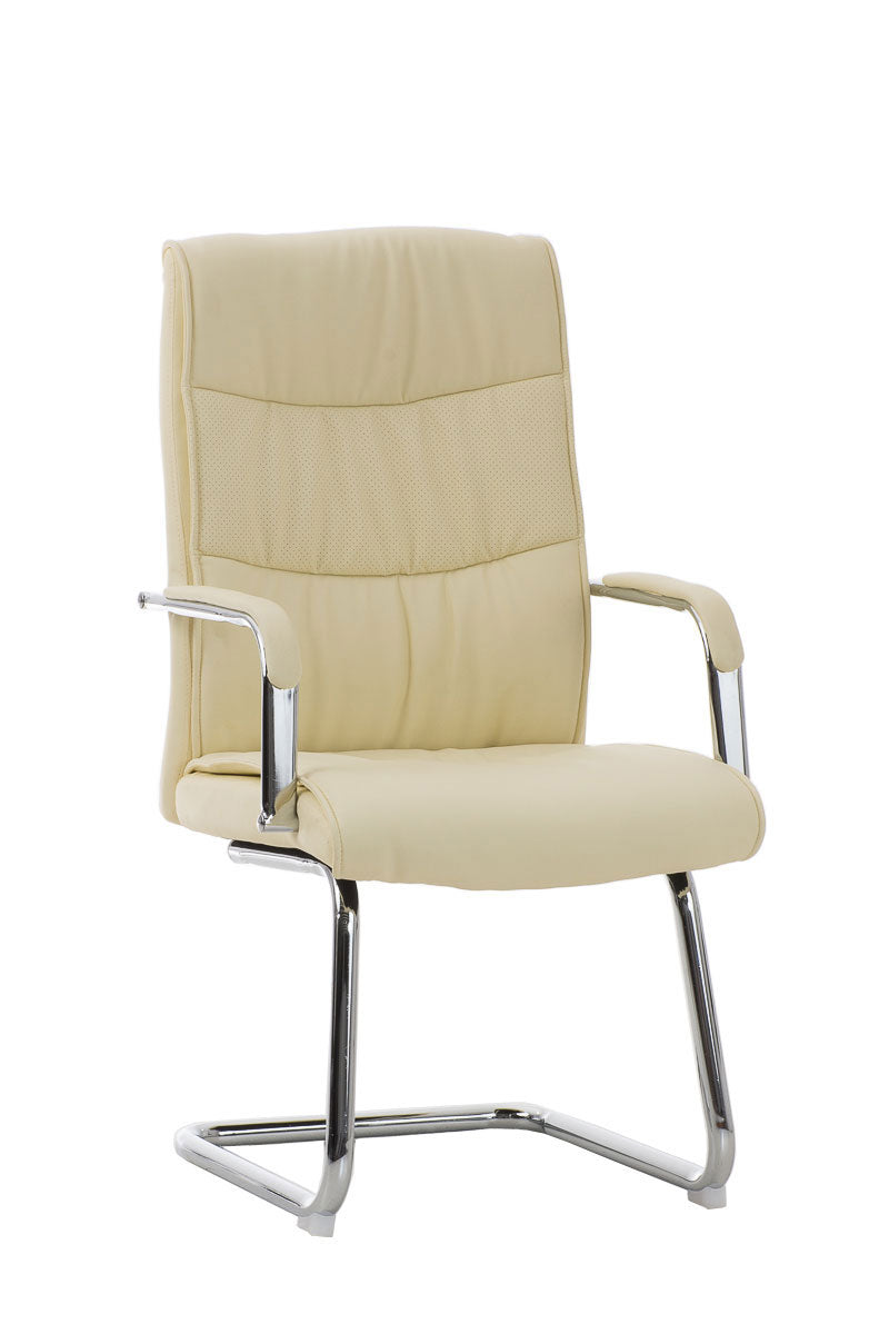 Comfortabele Bezoekersstoel - Gaststoel - Ergonomisch Design, Modern en Luxe Uitstraling Kleur crème