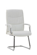 Comfortabele Bezoekersstoel - Gaststoel - Ergonomisch Design, Modern en Luxe Uitstraling Kleur wit
