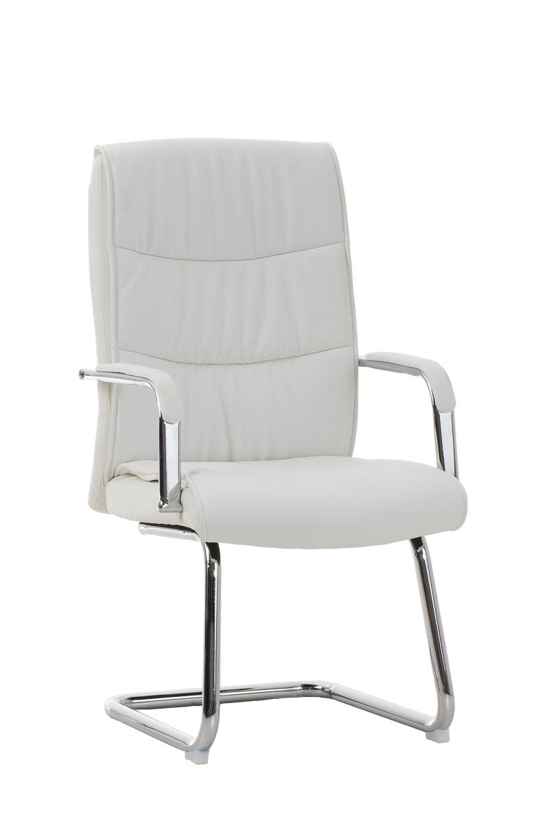 Comfortabele Bezoekersstoel - Gaststoel - Ergonomisch Design, Modern en Luxe Uitstraling Kleur wit