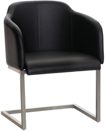 Comfortabele Kunstlederen Stoel - Elegante Zitstoel - Ondersteunt Onderug Kleur zwart