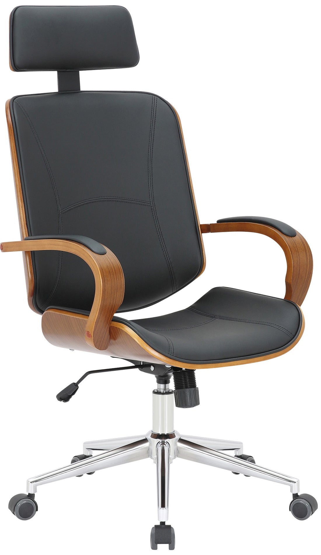 Ergonomische Bureaustoel - Zitstoel - Verstelbaar Comfort, Geschikt voor Kantoor en Thuis Kleur walnoot/zwart