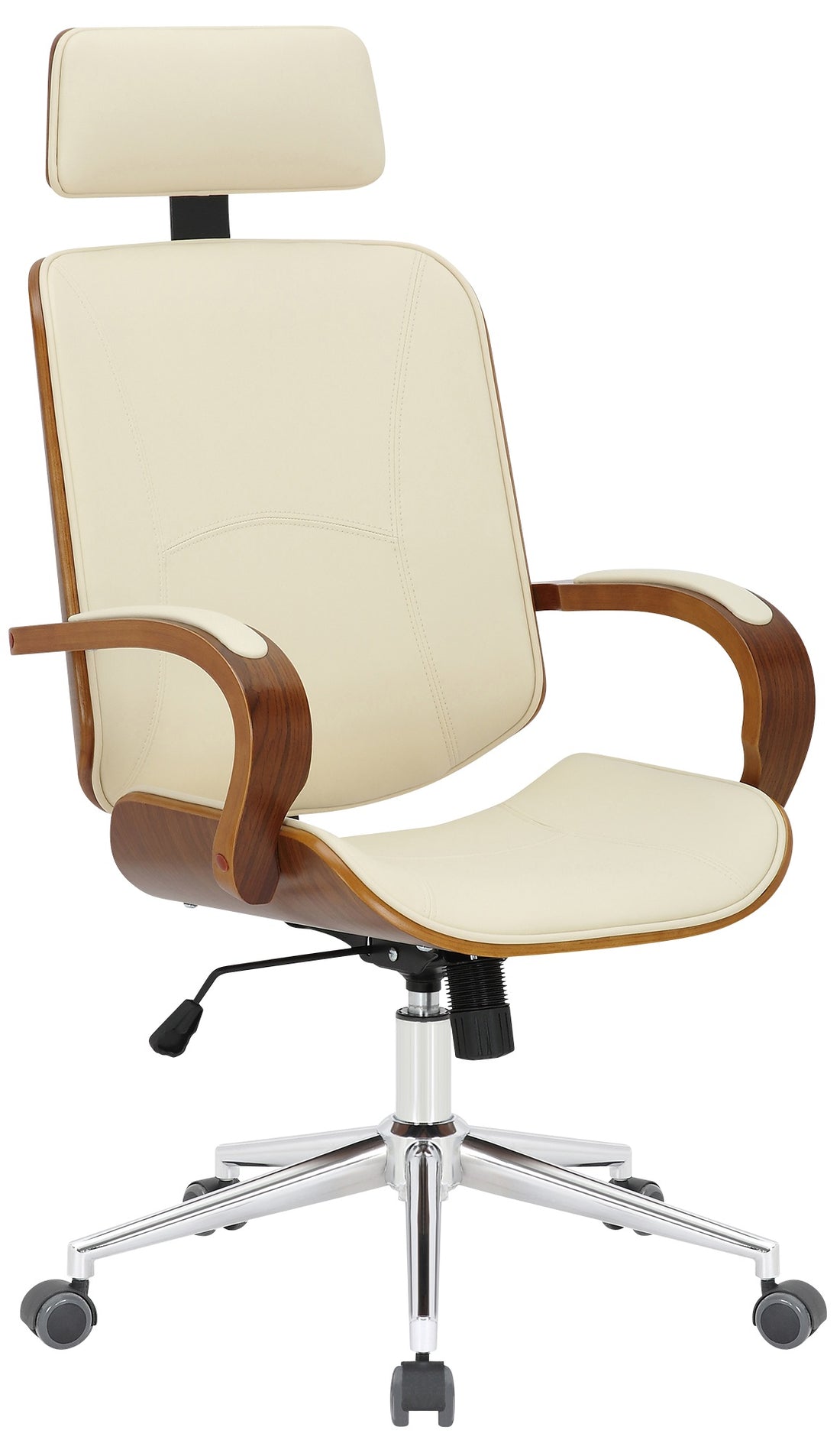 Ergonomische Bureaustoel - Zitstoel - Verstelbaar Comfort, Geschikt voor Kantoor en Thuis Kleur walnoot/zwart