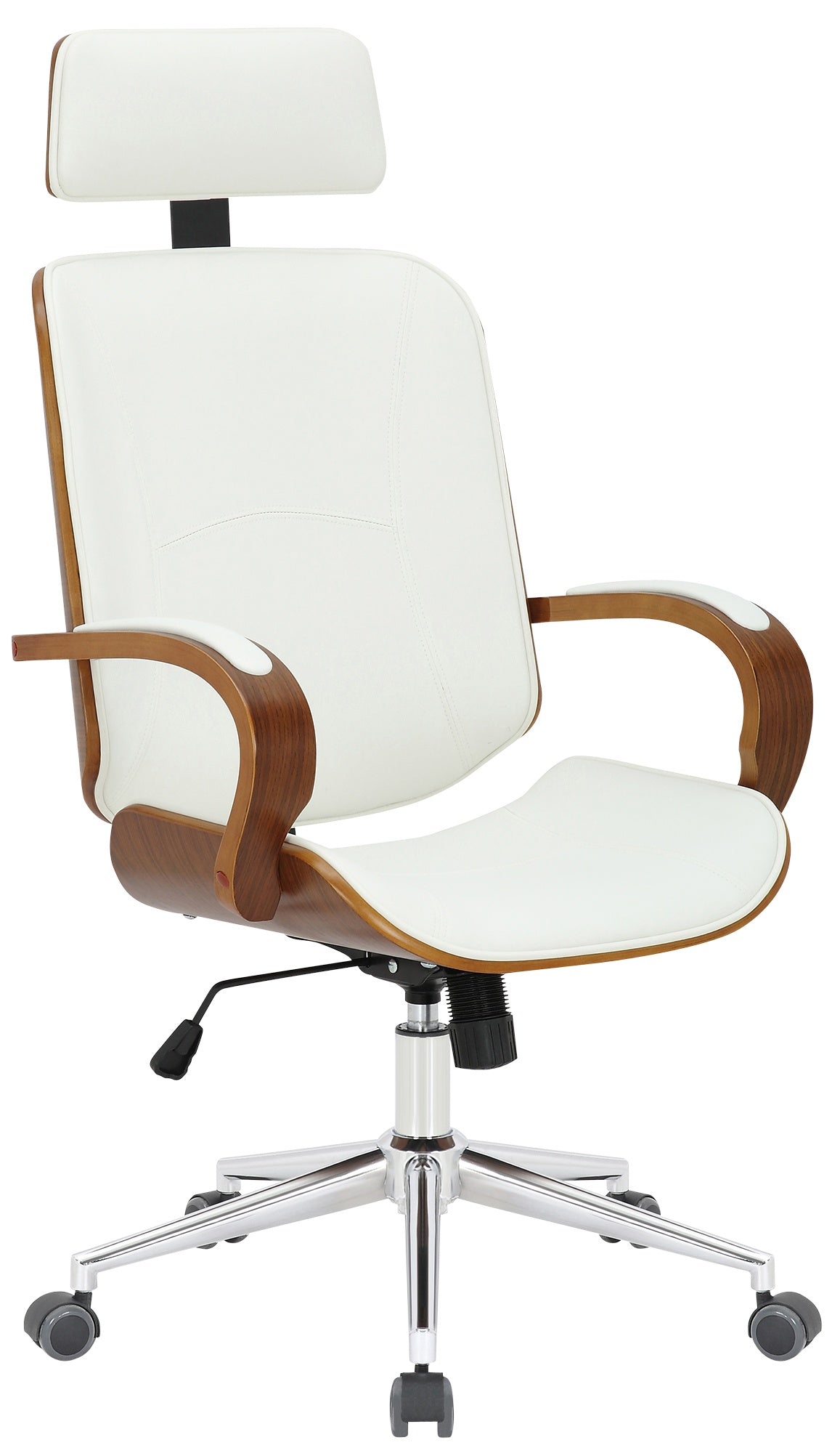 Ergonomische Bureaustoel - Zitstoel - Verstelbaar Comfort, Geschikt voor Kantoor en Thuis Kleur walnoot/wit
