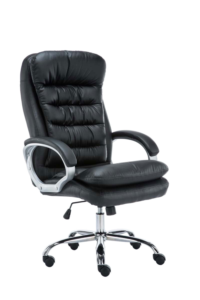 XXL Bureaustoel - Comfortabele Kantoorstoel, Ergonomisch Design & Hoogwaardige Kunstleerafwerking Kleur zwart