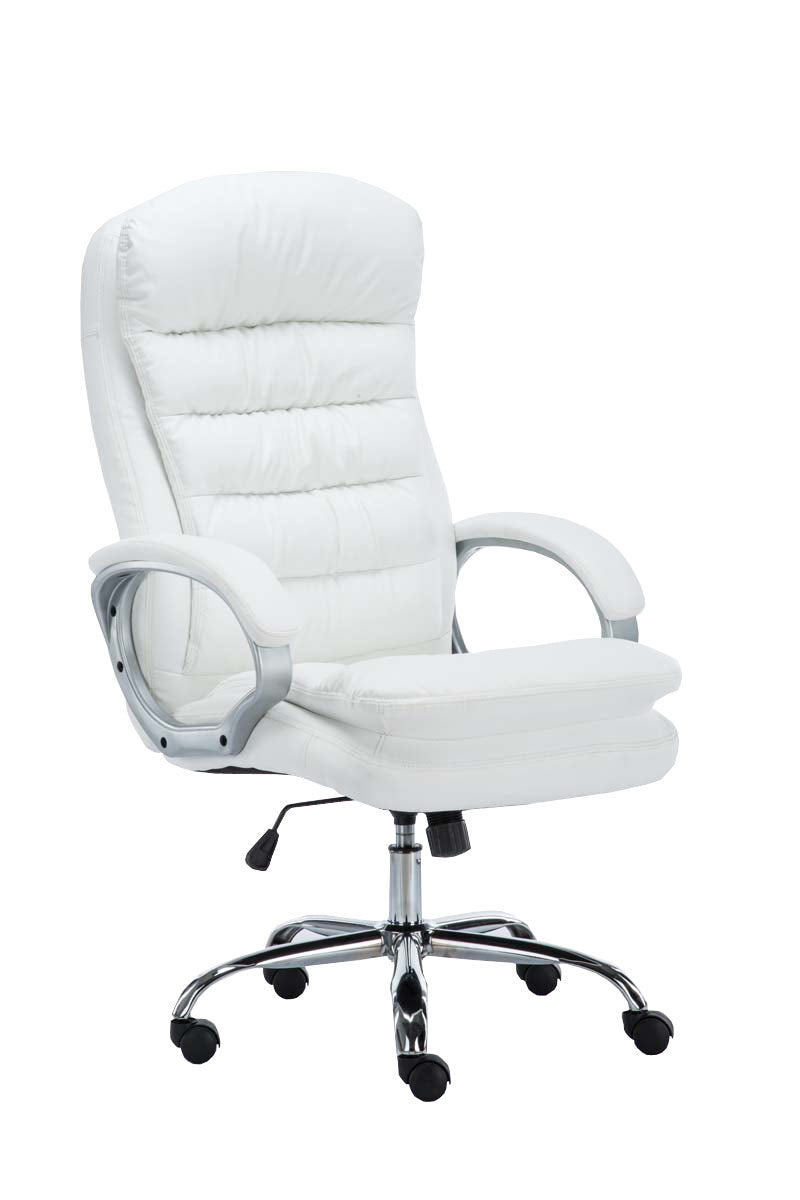 XXL Bureaustoel - Comfortabele Kantoorstoel, Ergonomisch Design & Hoogwaardige Kunstleerafwerking Kleur wit