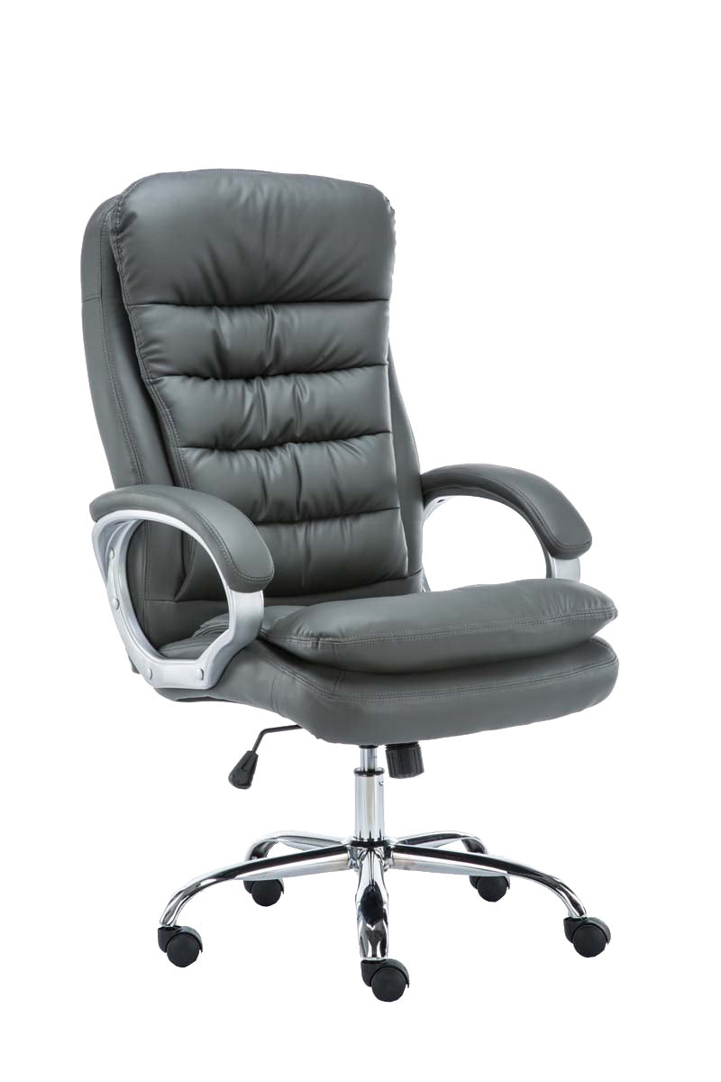 XXL Bureaustoel - Comfortabele Kantoorstoel, Ergonomisch Design & Hoogwaardige Kunstleerafwerking Kleur grijs