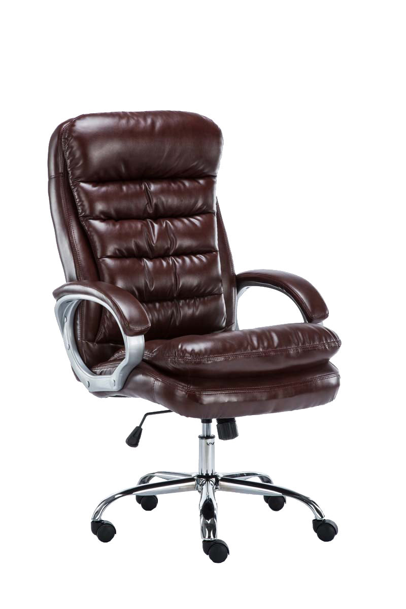 Ergonomische Bureaustoel - Directiestoel - Belastbaarheid 235 kg, Luxe Chroom Onderstel Kleur bordeauxrood