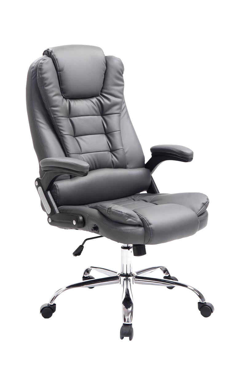 Luxe Bureaustoel - Ergonomische Kantoorstoel - Kunstlederen Bekleding, Verstelbare Zithoogte Kleur grijs