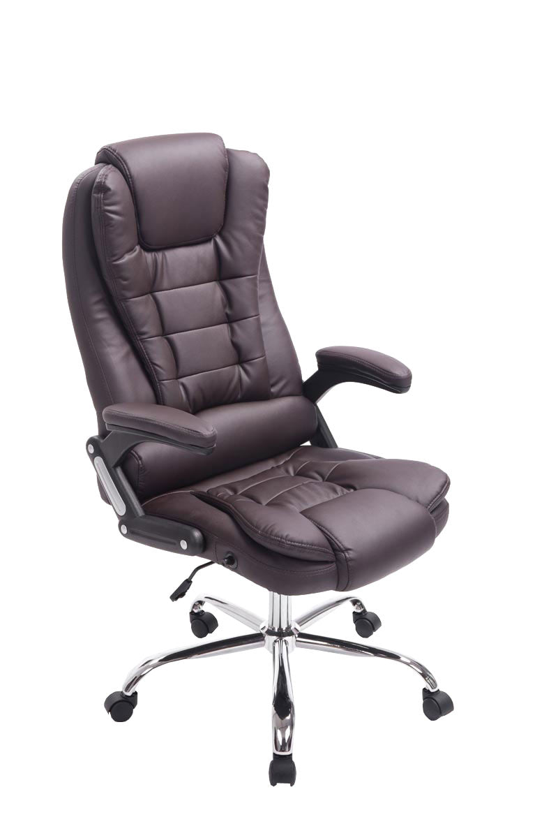Luxe Bureaustoel - Ergonomische Kantoorstoel - Kunstlederen Bekleding, Verstelbare Zithoogte Kleur bruin