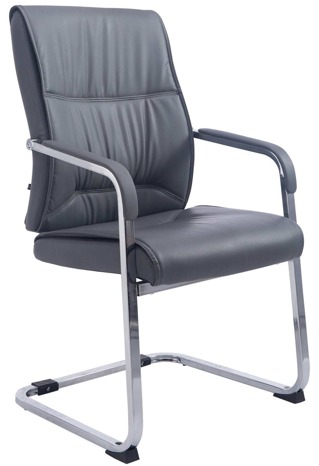 Vrijdragende Bezoekersstoel - Kunstleren Zitstoel - Ergonomisch Comfort Kleur zwart