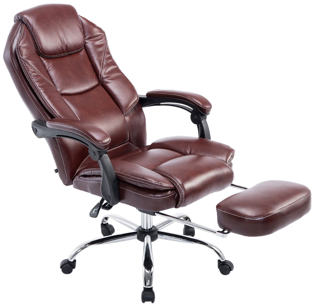 Klassieke Bureaustoel - Ergonomische Kantoorstoel - Hoogwaardige Bekleding, Comfortabele Zitervaring Kleur bordeauxrood