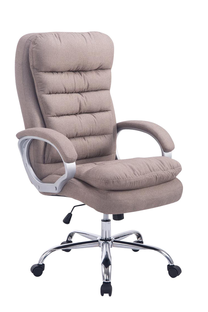 Ergonomische XXL Bureaustoel - Kantoorstoel - Onderhoudsvriendelijke Stoffen Bekleding Kleur taupe