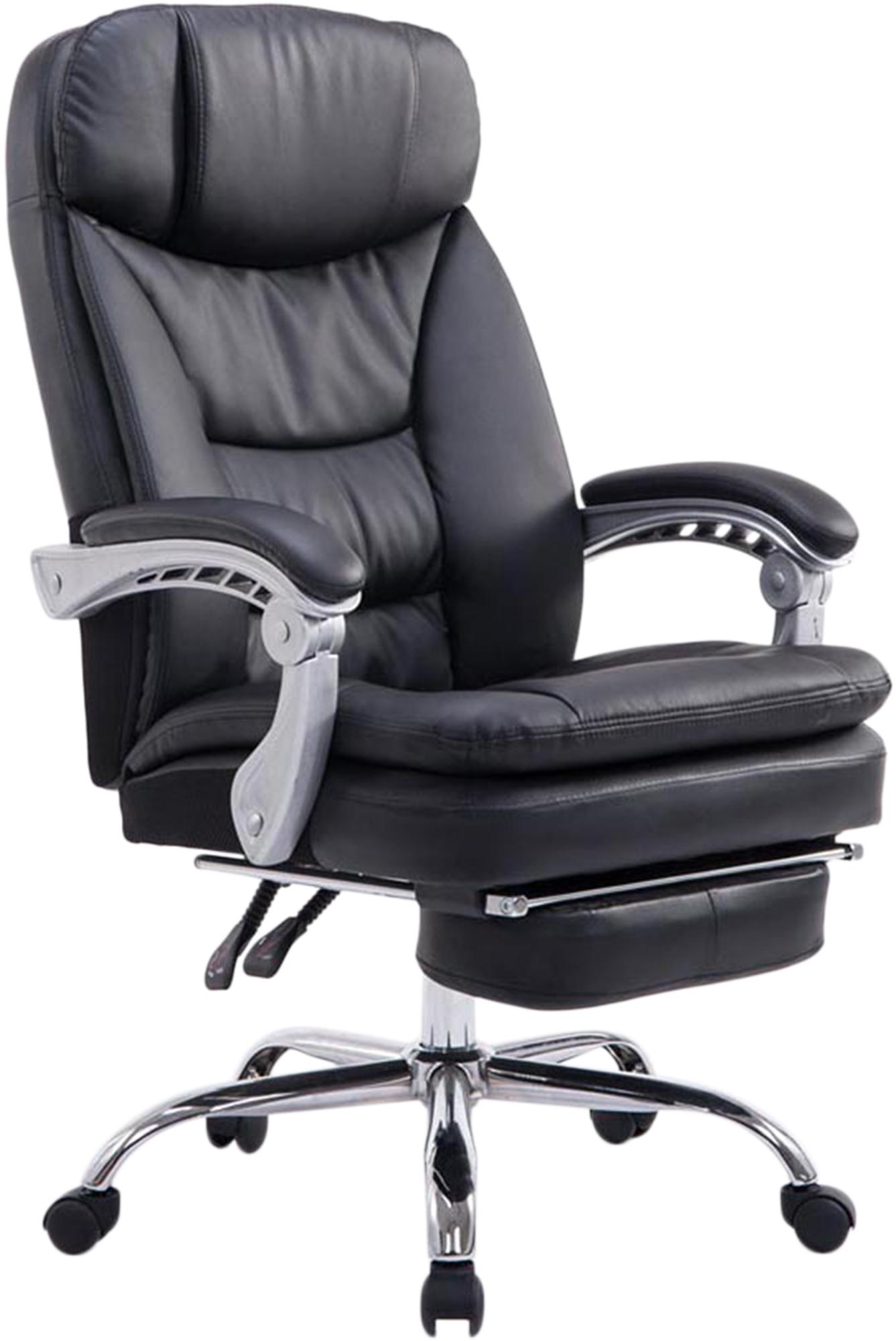 Ergonomische XL Directiestoel - Comfortabele Kantoorstoel - Met Verstelbare Voetensteun Kleur zwart
