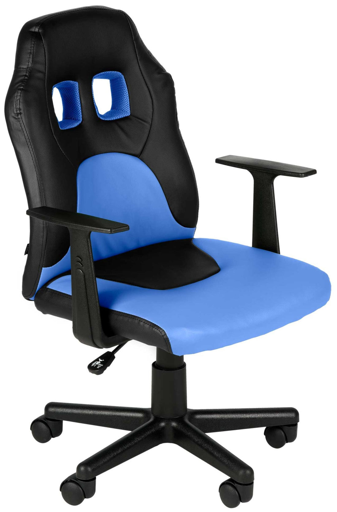 Kinder Bureaustoel - Jeugdzit - Onderhoudsvriendelijk Kunstleer, Duurzaam Design Kleur zwart/blauw