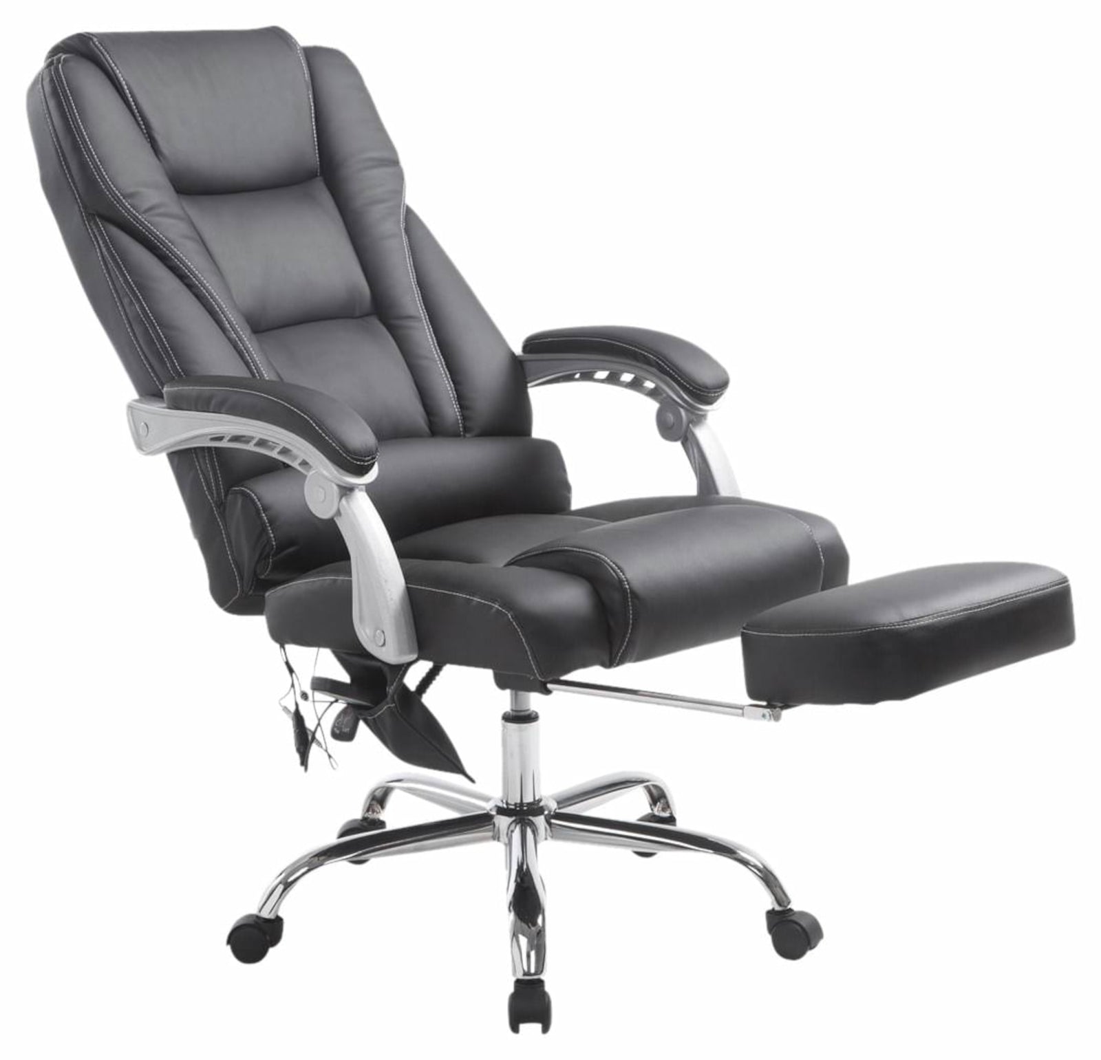 Bureaustoel met Massage - Ergonomische Stoel, Ontspanning, Hoogwaardig Kunstleder Kleur zwart