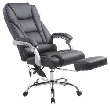 Bureaustoel met Massage - Ergonomische Stoel, Ontspanning, Hoogwaardig Kunstleder Kleur zwart