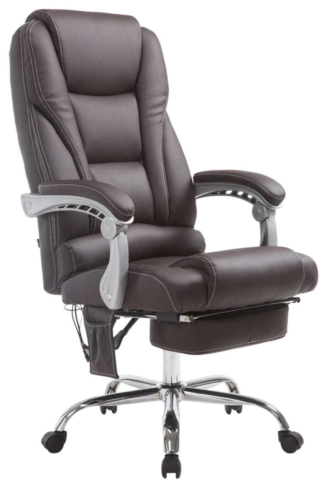 Bureaustoel met Massage - Ergonomische Stoel, Ontspanning, Hoogwaardig Kunstleder Kleur bruin