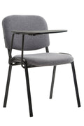 Klapstoel met Tafel - Vouwstoel - Gewatteerd Zitcomfort, Praktische Penuitsparing Kleur grijs
