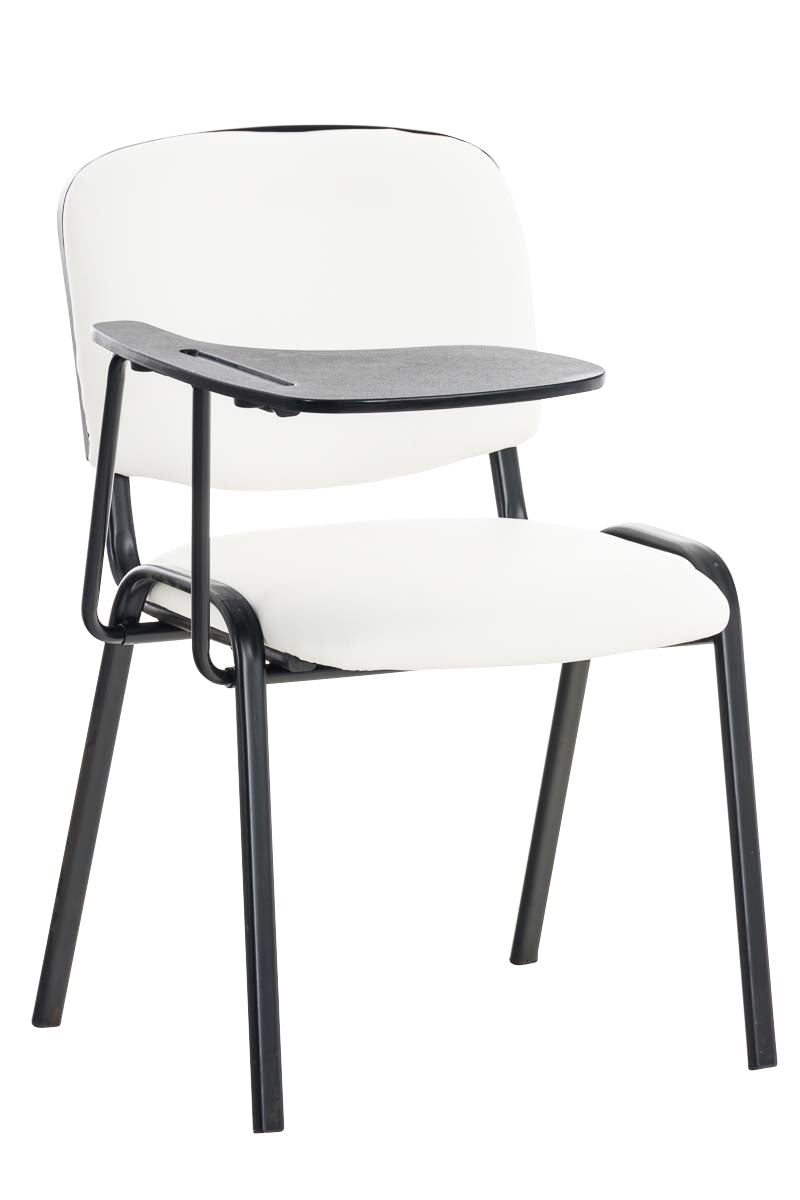 Visitor Chair met Opklapbaar Werkblad - Stijlvolle Wachtkamerstoel, Optimaal Zitcomfort Kleur wit