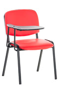 Bezoekersstoel met Opvouwbaar Tafeltje - Vergaderstoel - Comfortabele Gewatteerde Zitting Kleur rood